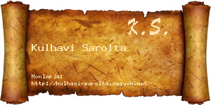 Kulhavi Sarolta névjegykártya
