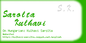 sarolta kulhavi business card
